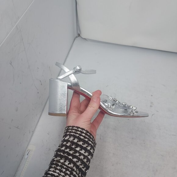 Christian Louboutin Queenie PVC Wedding Silver Jewel Sandal - Picture 3 of 13